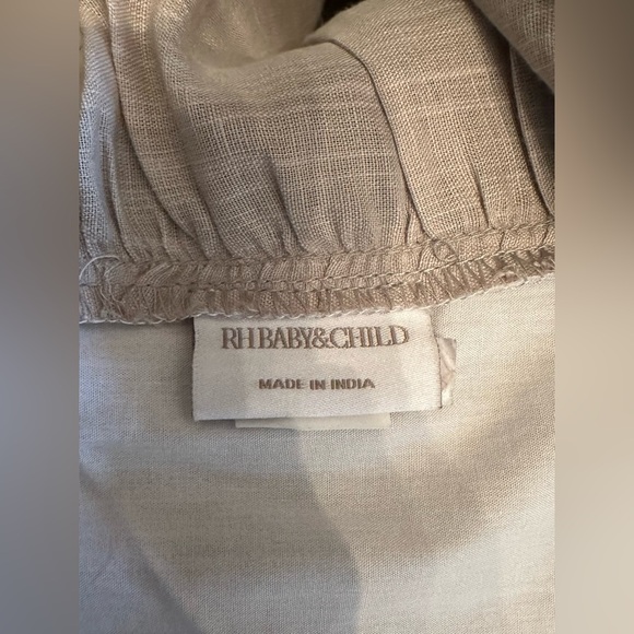 EUC RH Baby & Child Washed Linen-Cotton Crib Skirt in color grey. - Picture 5 of 6